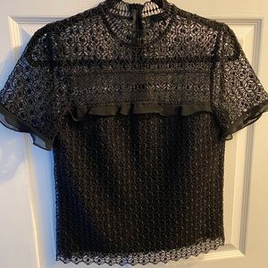 Zara Black Embroidered Top